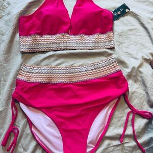 Pink High-Waisted Bikini Set- NWT